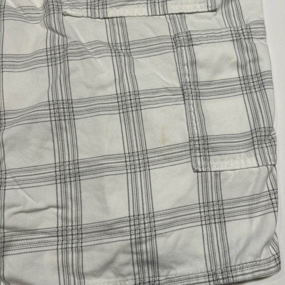 OP Ocean Pacific Shorts Men's 42 White & Gray Plaid 100% Cotton Preppy, Vintage - Picture 7 of 7
